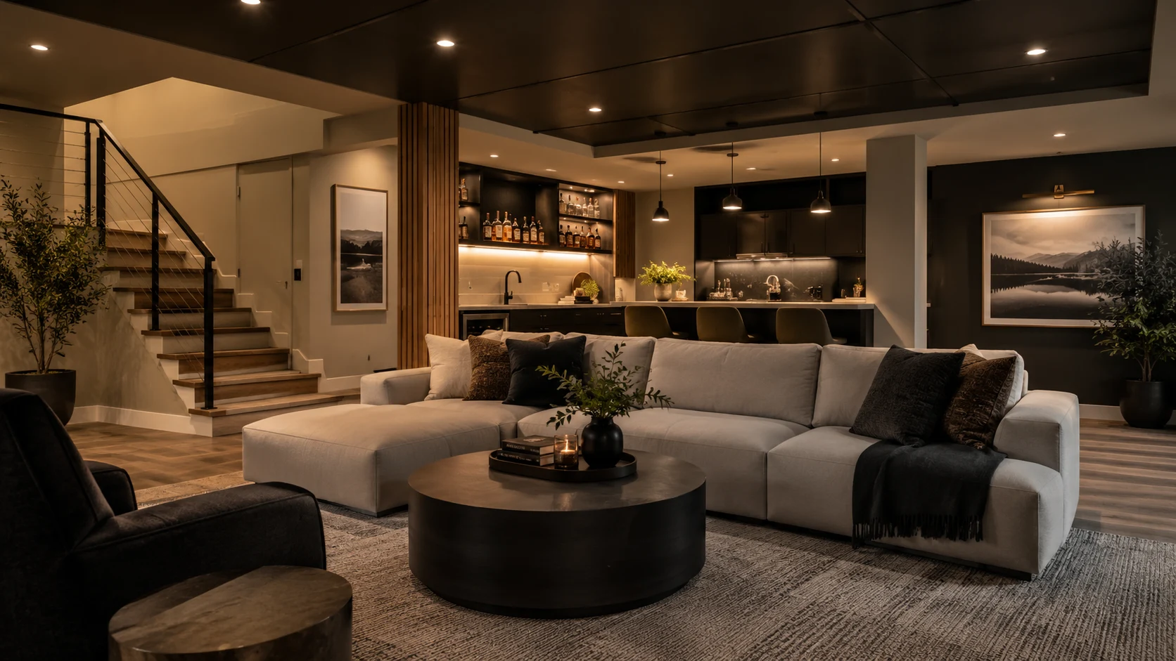 Basement remodeling concept